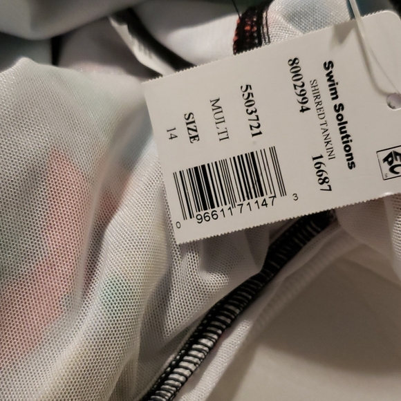 Color Solutions Shirred Tankini Swim Top - Picture 6 of 9